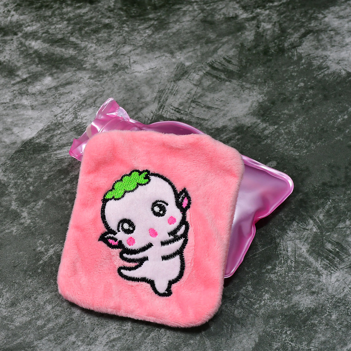 Pink Cartoon Small Hot Water Bag With Cover For Pain Relief Neck Shoulder Pain And Hand Feet Warmer Menstrual Cramps.