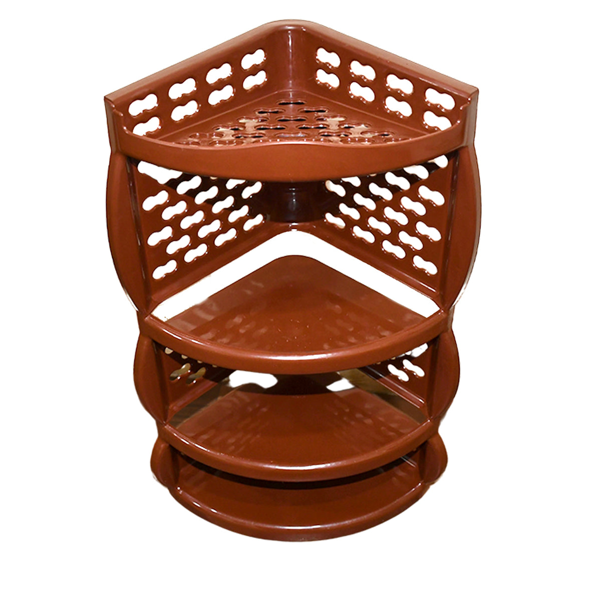 Multi Purpose Plastic Corner Rack A Stylish Storage Shelf For Kitchen  Living Room  Bathroom (1 Pc  3 Layer )
