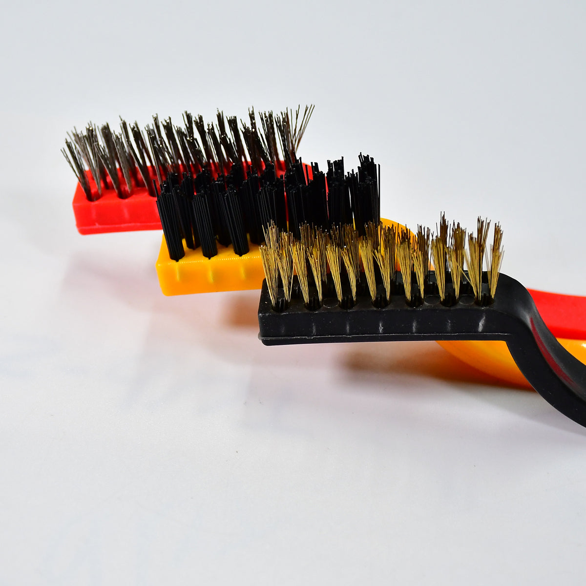 3pc  Mini Wire Brush Set Brass Nylon Stainless Steel Bristles Household Cleaning Brush For Gas Stove Smoke Machine Tool Burner Tiles Tap Rust Removal Welding Slag Dirt  Paint Scrubbing.