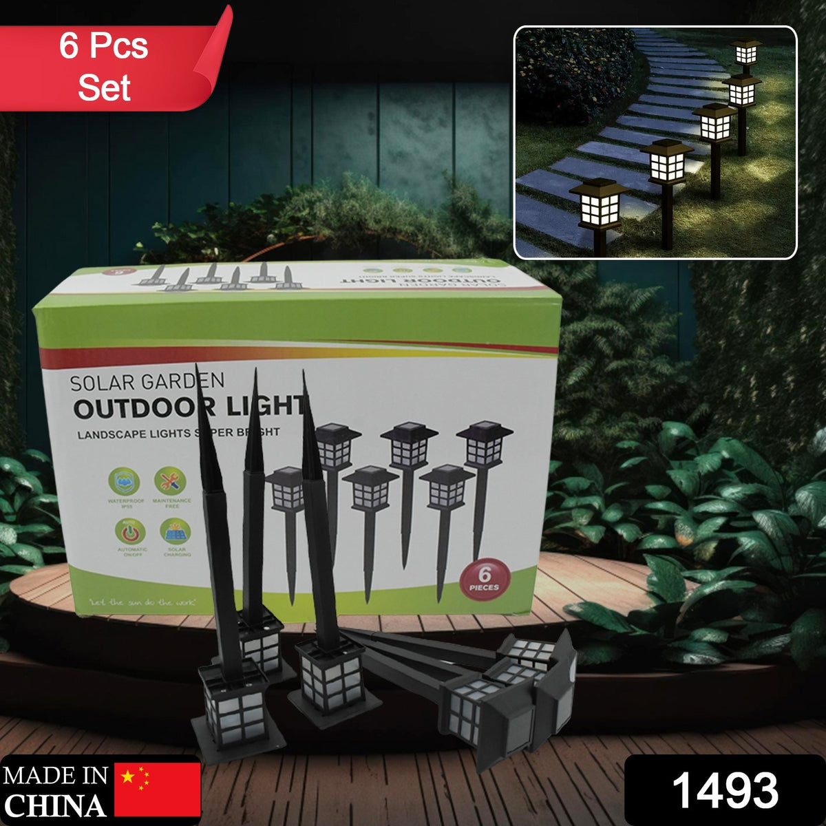 Big Solar Outdoor Lights 6 Pack Waterproof Solar Pathway Lights 10 Hrs Long-lasting Led Landscape Lighting Solar Garden Lights Solar Lights For Walkway Path Driveway Patio Yard  Lawn (6 Pc Set)