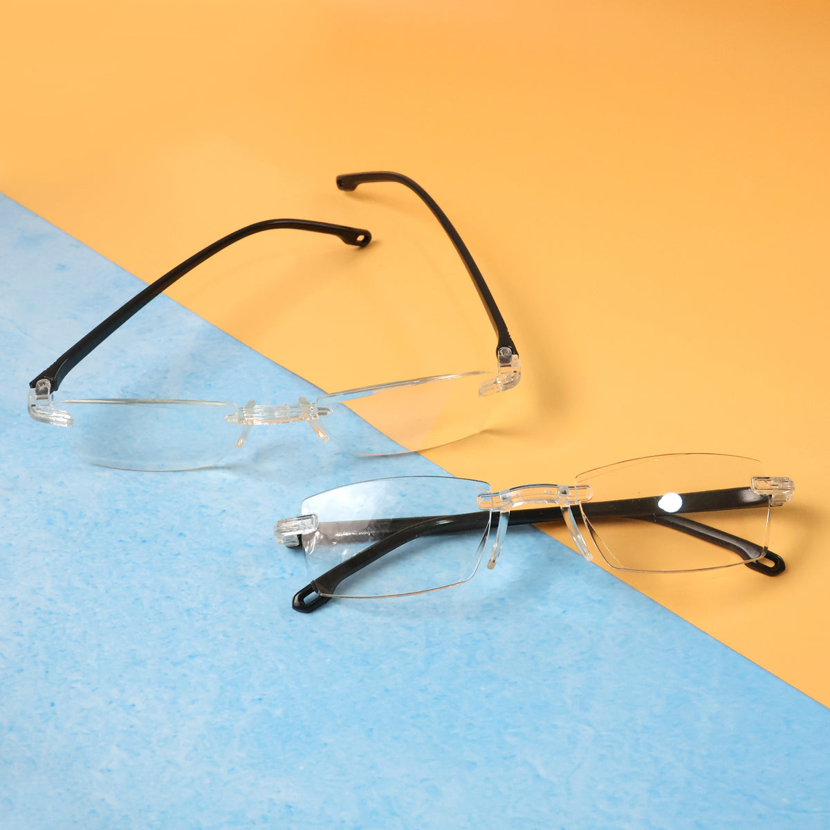 Pack Of 2 Rimless Reading Glasses  Lightweight Comfort Readers