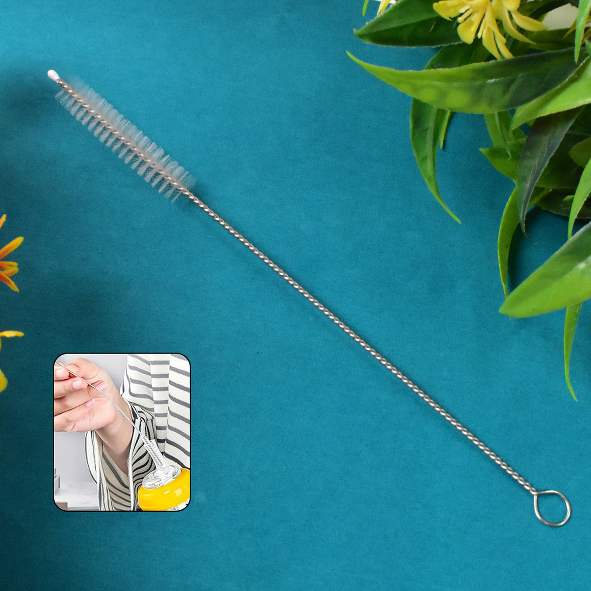 Stainless Steel Straw Cleaning Brush Drinking Pipe (20 Cm  1 Pc)