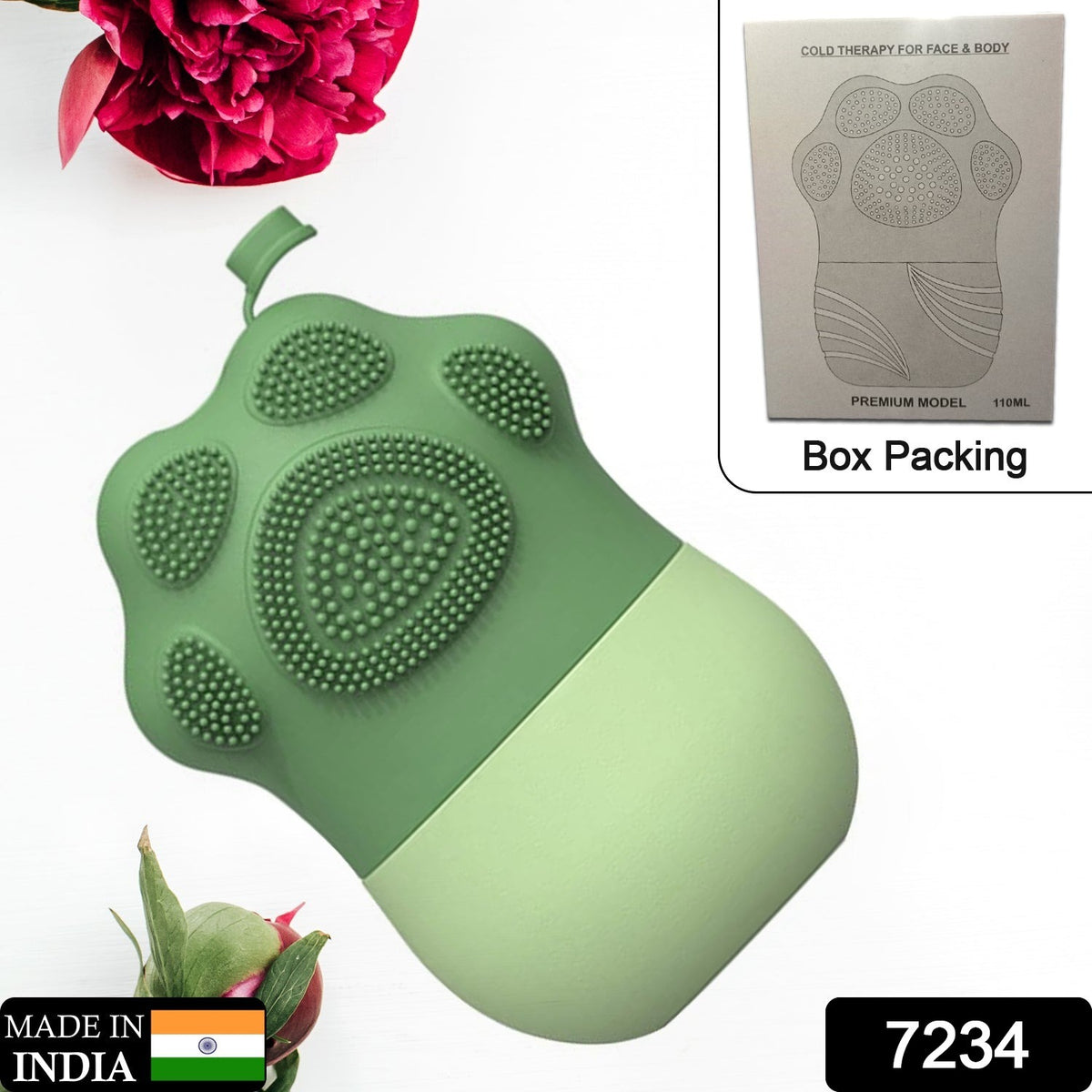 Ice Roller For Face Massage  Eye Anti-leak Silicone Ice Face Roller Ice Mould With Cleansing Brush Ice Facial Roller For Eliminate Edema  Calm Skin Shrink Pore Women Skin Care
