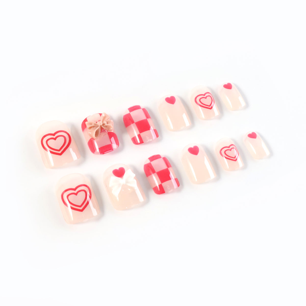 Premium Artificial False Nail Set With Mix Design - (Set)
