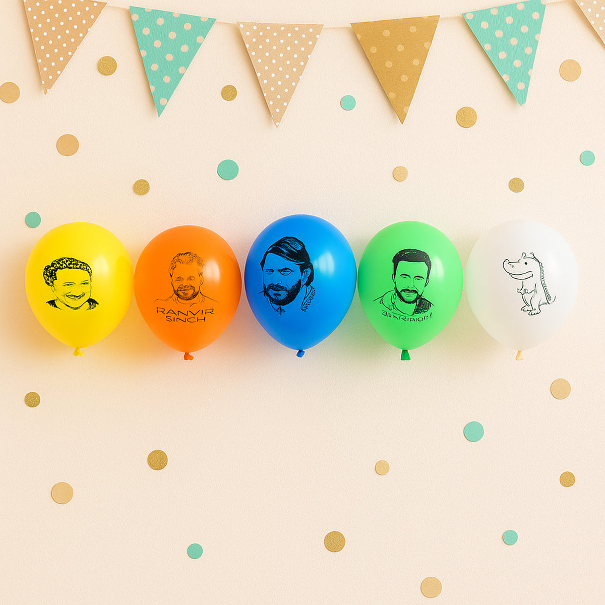 Assorted Printed Mix Design Party Latex Balloons (1 Pc)