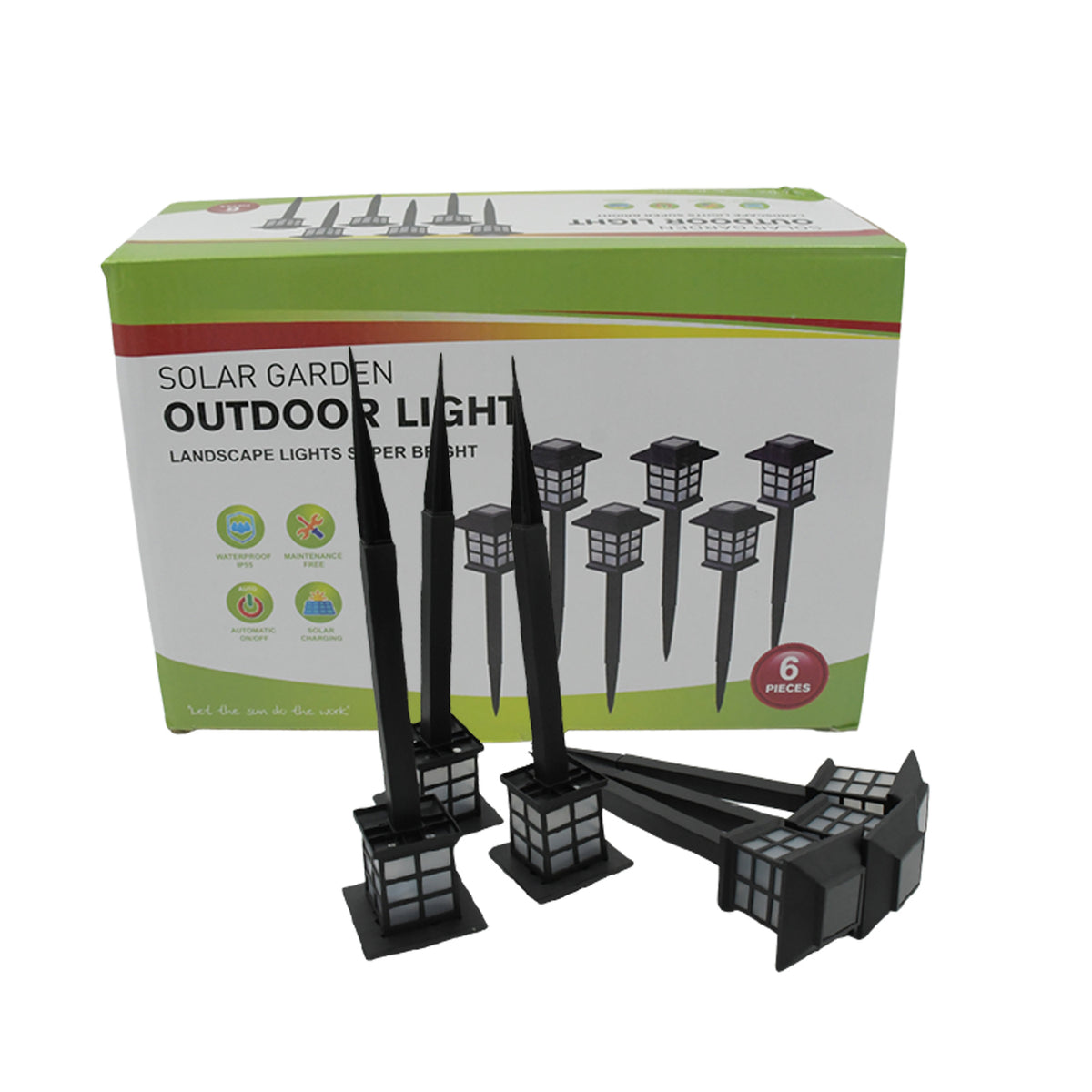 Big Solar Outdoor Lights 6 Pack Waterproof Solar Pathway Lights 10 Hrs Long-lasting Led Landscape Lighting Solar Garden Lights Solar Lights For Walkway Path Driveway Patio Yard  Lawn (6 Pc Set)
