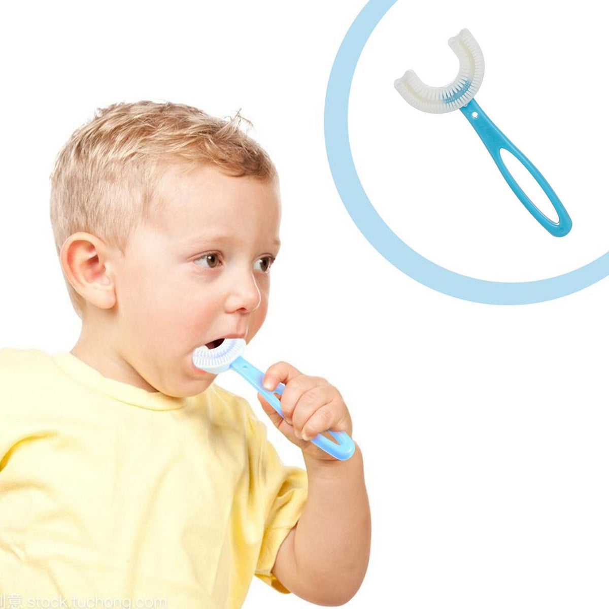 Kids U Shaped Large Tooth Brush Used In All Kinds Of Household Bathroom Places For Washing Teeth Of Kids Toddlers And Childrens Easily And Comfortably.