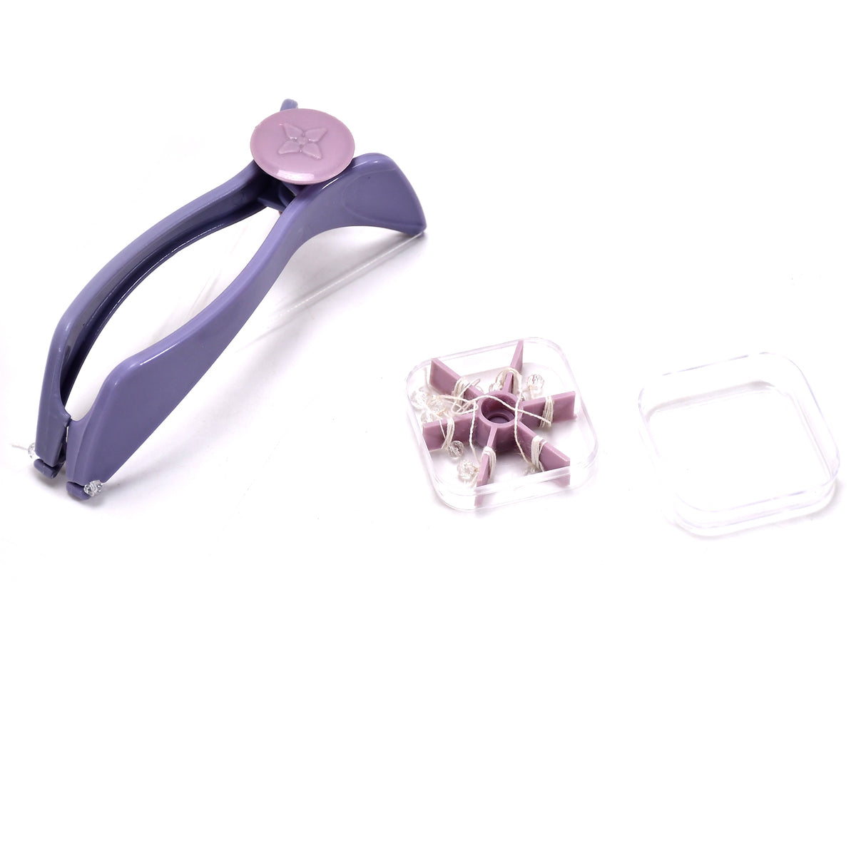 Slique Painless Eyebrow Upper Lips Face And Body Hair Removal Threading Manual Tweezer Machine Shaver System Kit