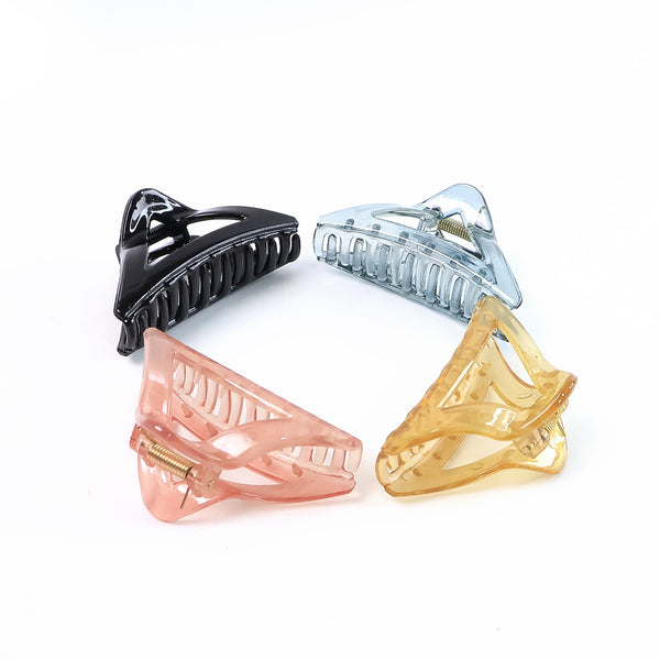 Triangle Shape Mix Color Plastic Hair Claw Clip  1 Pc Durable Grip For Women And Girls