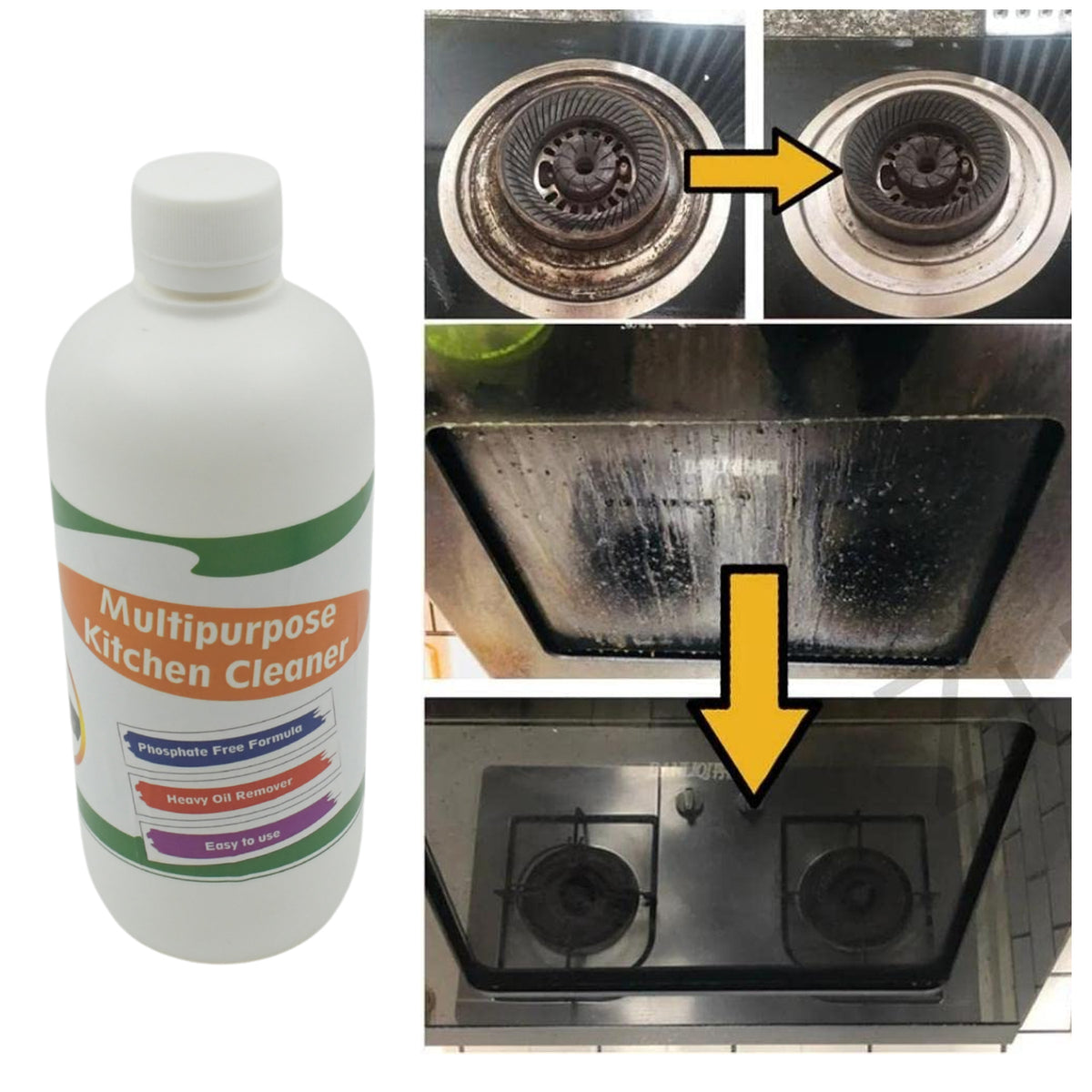 Kitchen Cleaner Spray Oil  Grease Stain Remover Stove  Chimney Cleaner Spray Non-flammable Nontoxic Magic Degreaser Spray For Kitchen Gas Stove Cleaning Spray (Approx 500ml)