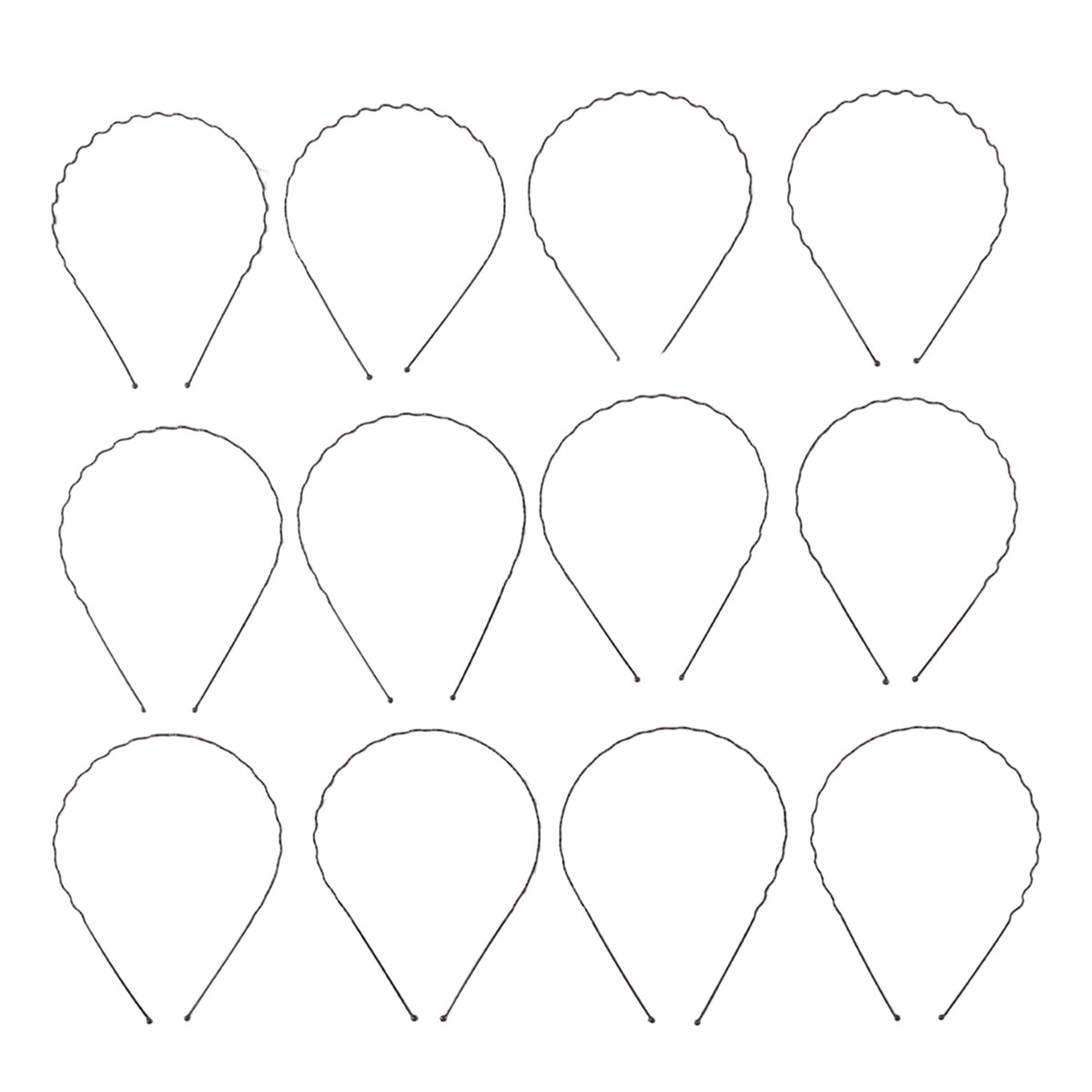 Premium Metal Wave Hair Bands For Men  Women (12 Pc)