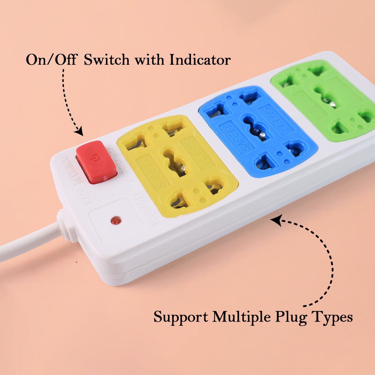 Compact 3-socket Universal Extension Board (1 Pc)