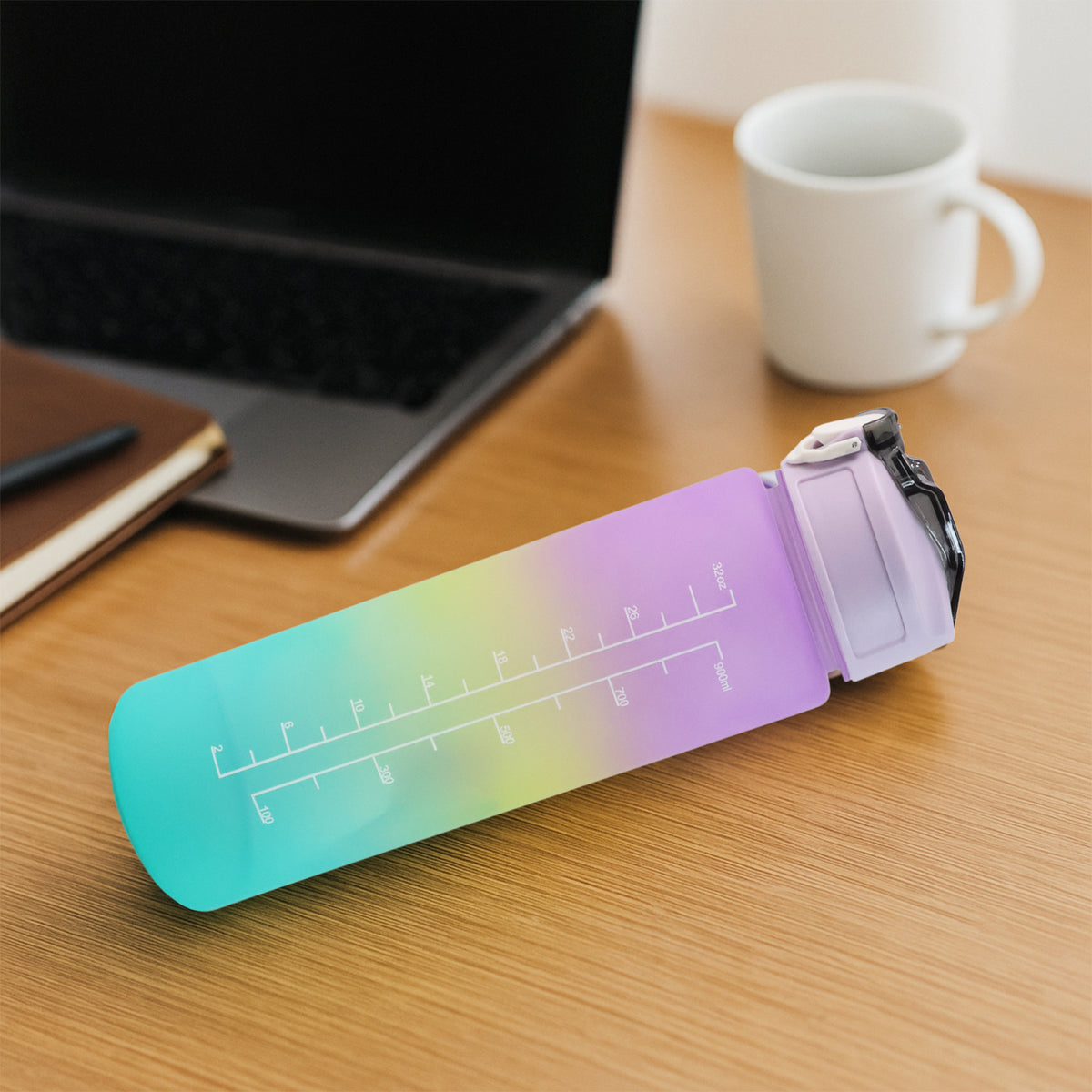 Motivational Water Bottle With Straw  Time Marker Bpa-free Tritan Portable Gym Water Bottle Leakproof Reusable Special Design For Your Sports Activity Hiking Camping