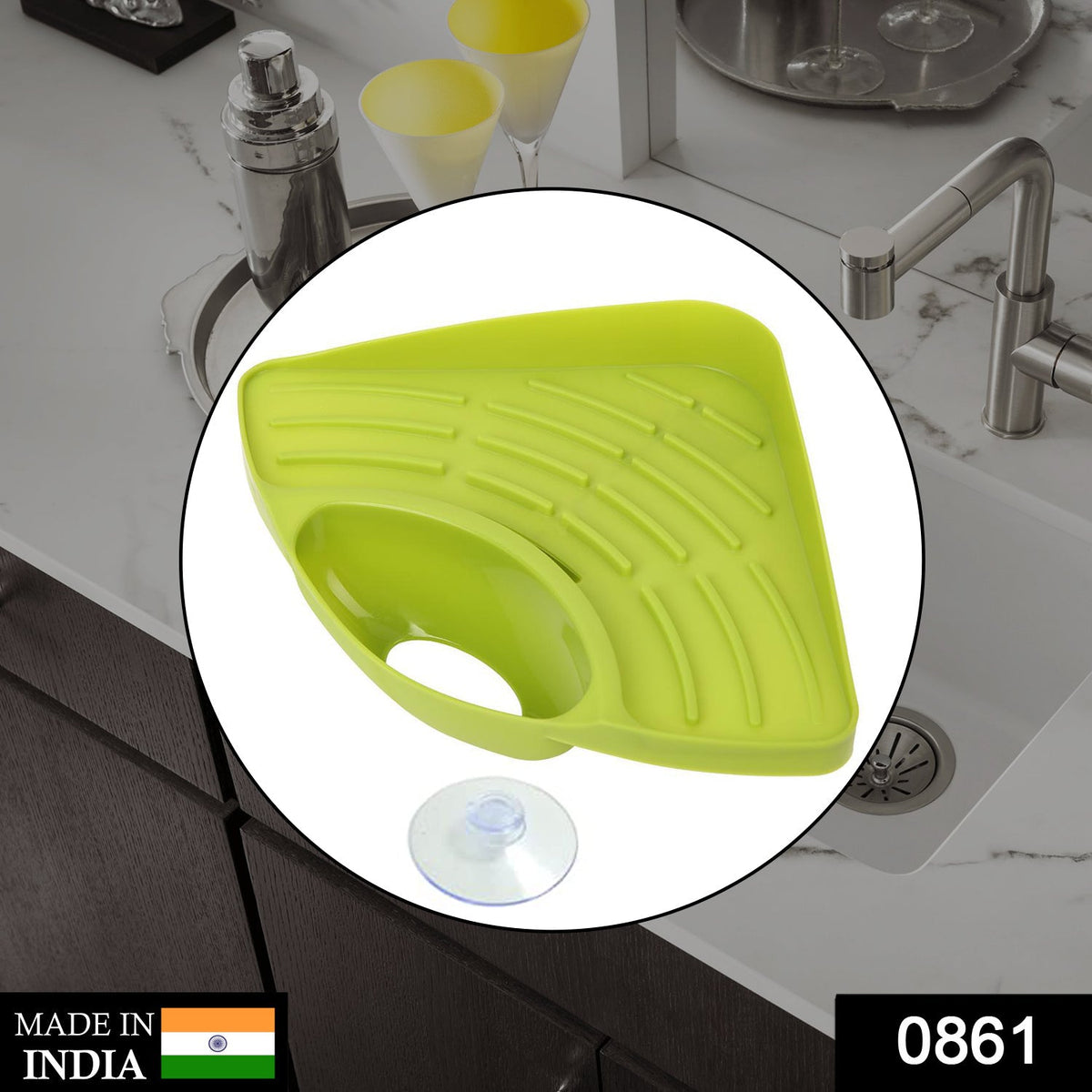 Sink Strainer Basket Corner Kitchen Triangular Multi Functional Drain Shelf