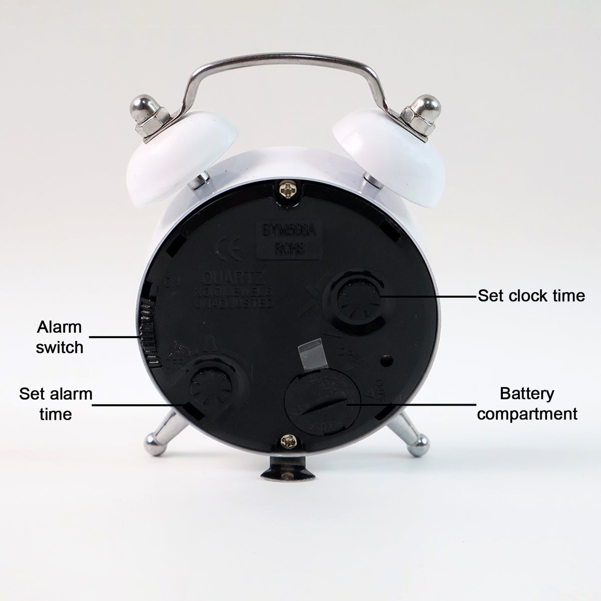 Small Twin-bell Analog Alarm Clock - (1 Pc)