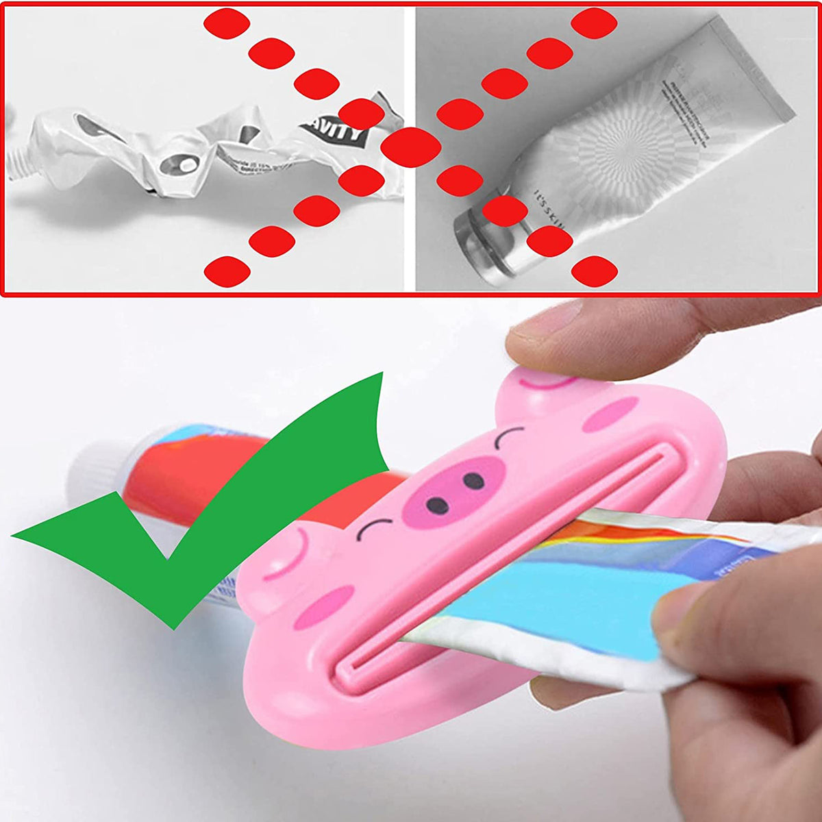 Toothpaste Tube Squeezer 3.5inch Animal Toothpaste Squeezer Tube Squeezer Toothpaste Clip For Extruding Toothpaste Facial Washing Milk Tomato Sauce And Other Tubular Items ( 1 Pc )