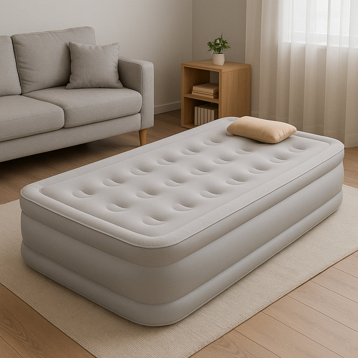 Portable Inflatable Bed Folding Lazy Bed (190x100x40 Cm  1 Pc)