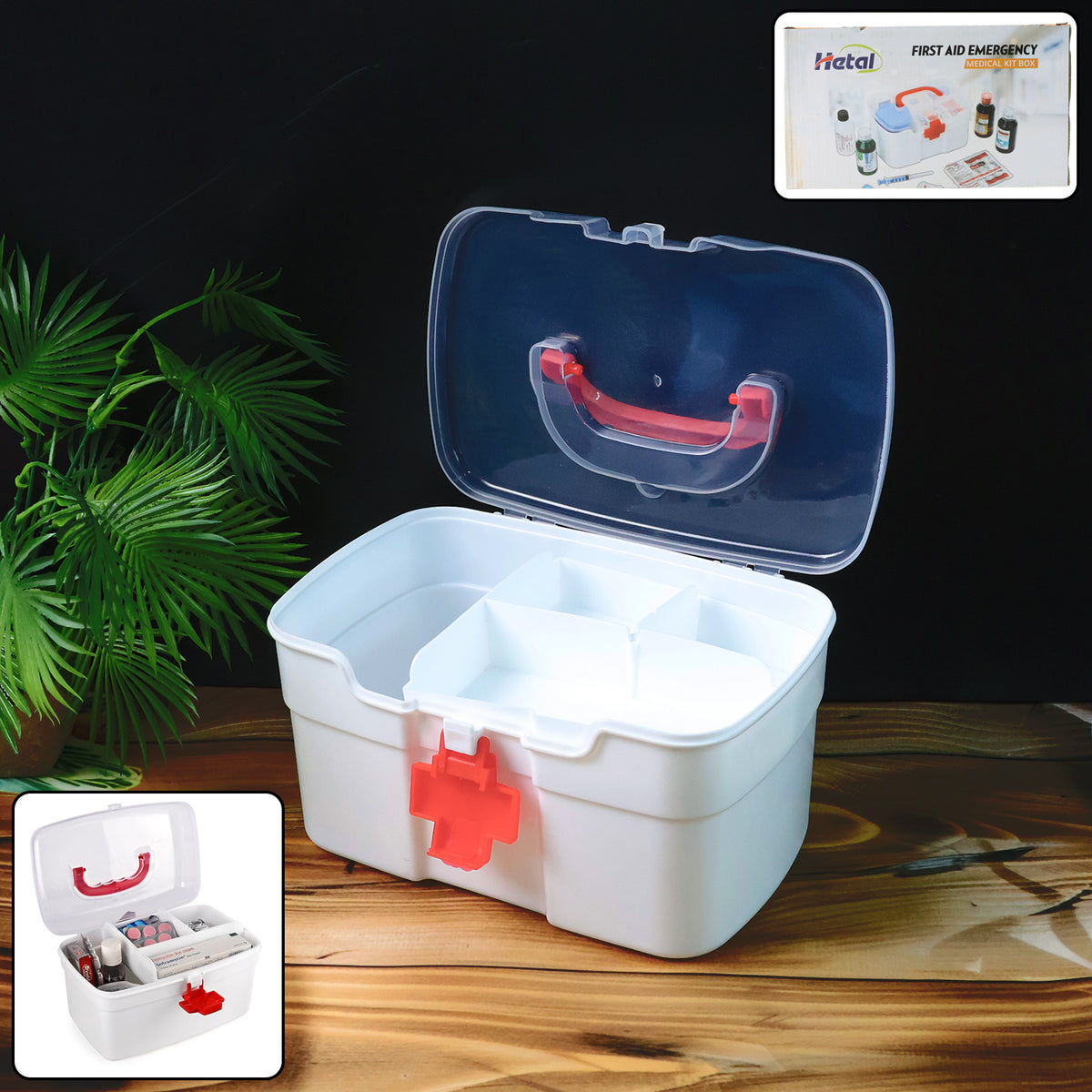 Medical Box 1 Pieceindoor Outdoor Medical Utilitymedicine Storage Boxdetachable Tray Medical Box Multi Purpose Regular Medicine First Aid Box With Handle