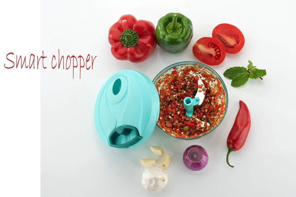 Manual Stainless Steel Blades Compact Hand Held Vegetable Chopperslicer (Brown Package Box)