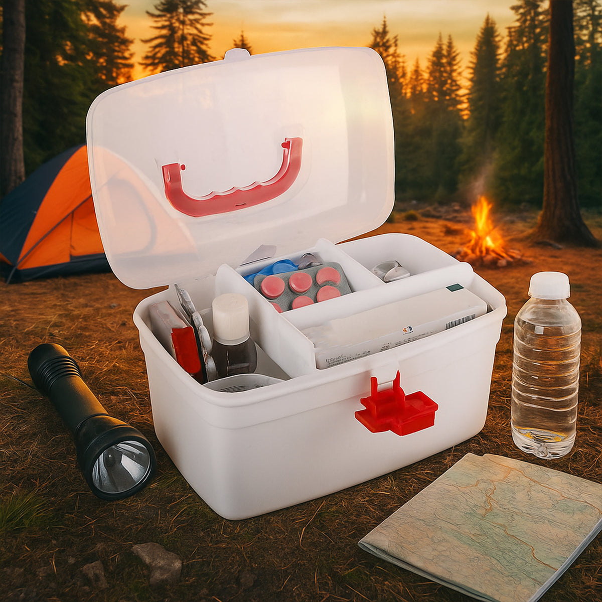 Medical Box 1 Pieceindoor Outdoor Medical Utilitymedicine Storage Boxdetachable Tray Medical Box Multi Purpose Regular Medicine First Aid Box With Handle