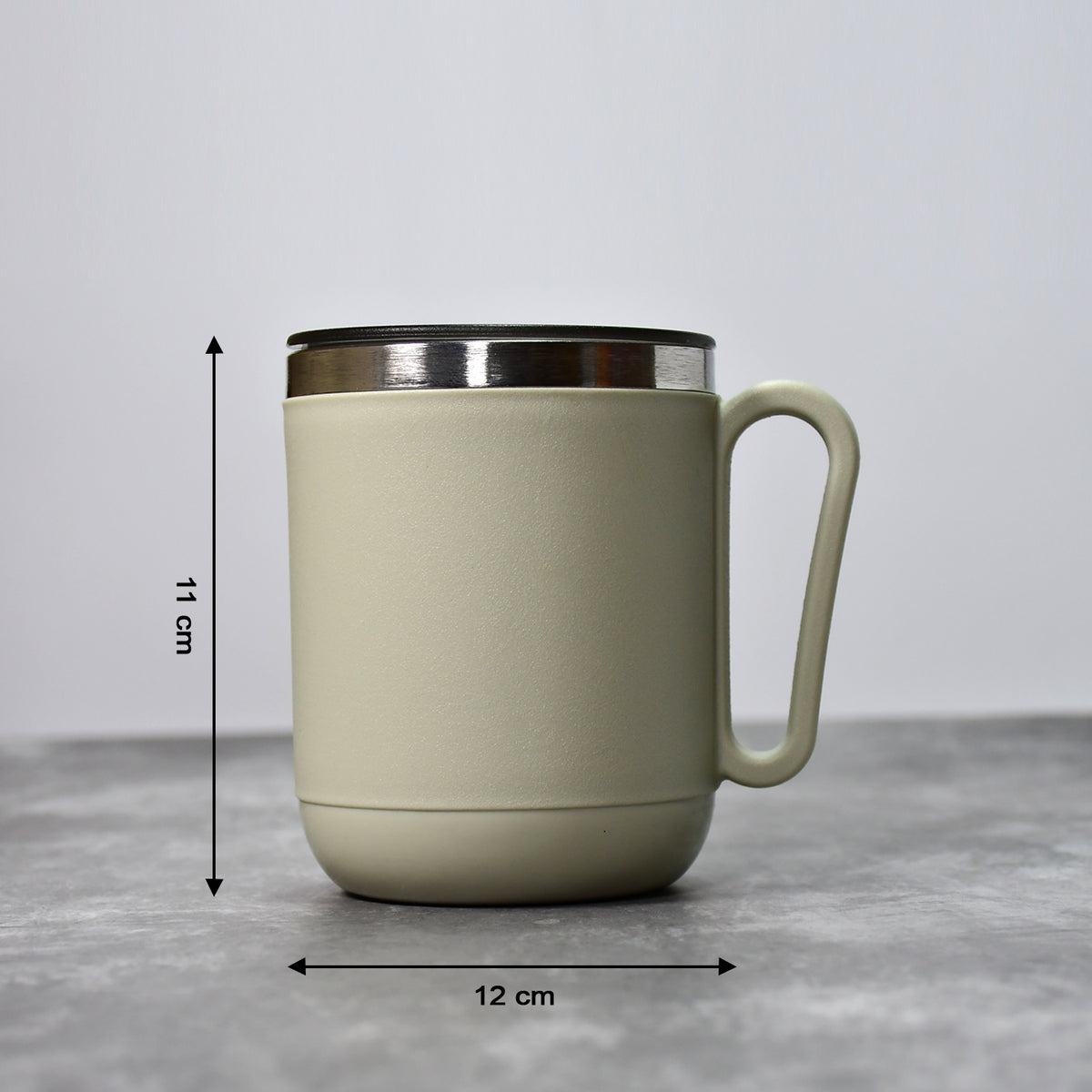 Ganesh Premium Stainless Steel Coffee Mug With Heat Resistant Mug Lid. Approx 400ml Mug.