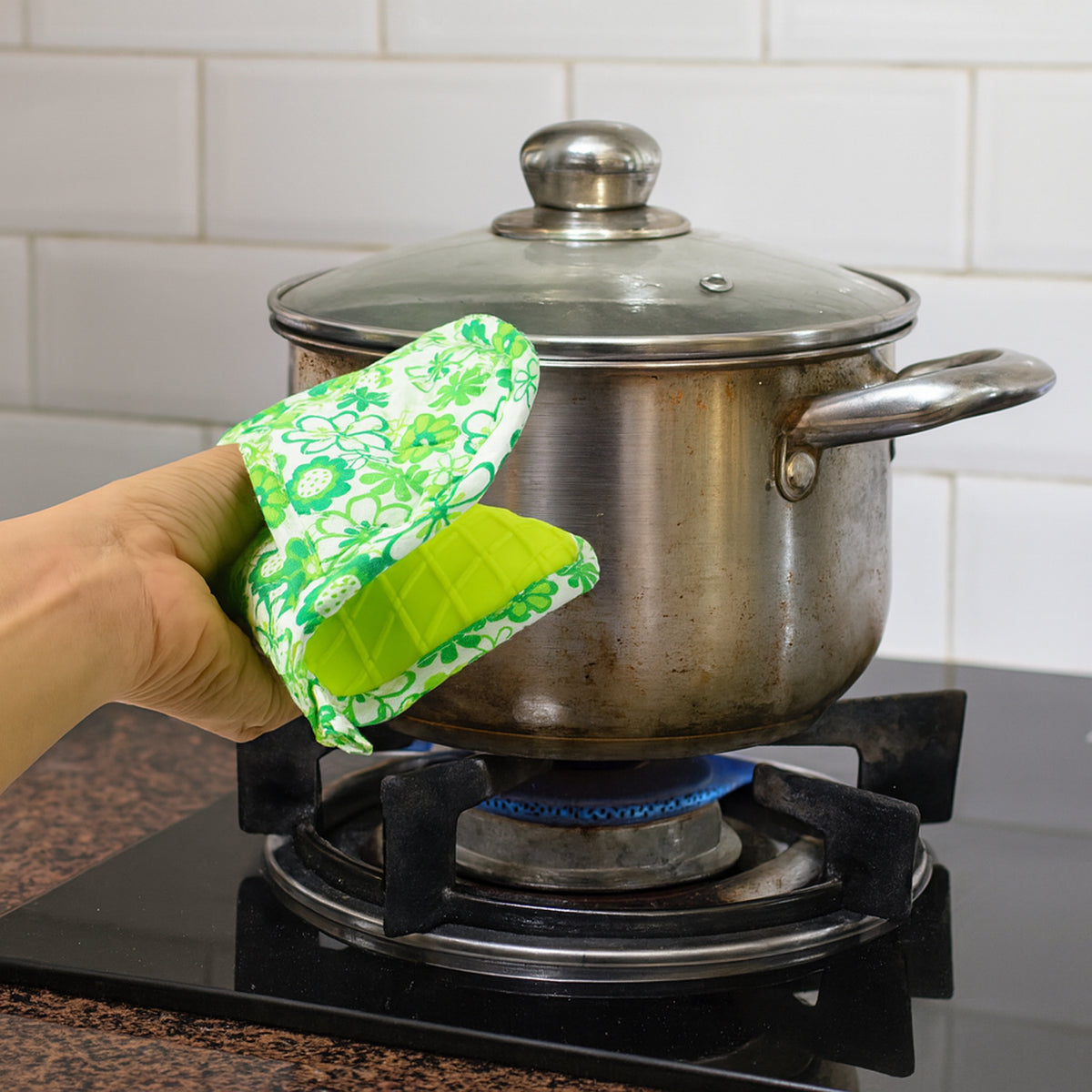 Premium Heat-resistant Kitchen Cooking Hand Glove With Silicone Grip (1 Pc)