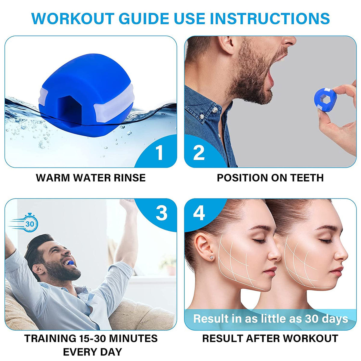 Set Of 6pc Jawline Exerciser Tool Men  Women Double Chin Reducer For Women And Men