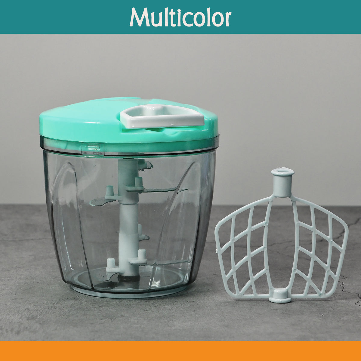 6 Blade 2in1 Manual Food Chopper Compact  Powerful Hand Held Vegetable Chopper (1000ml)