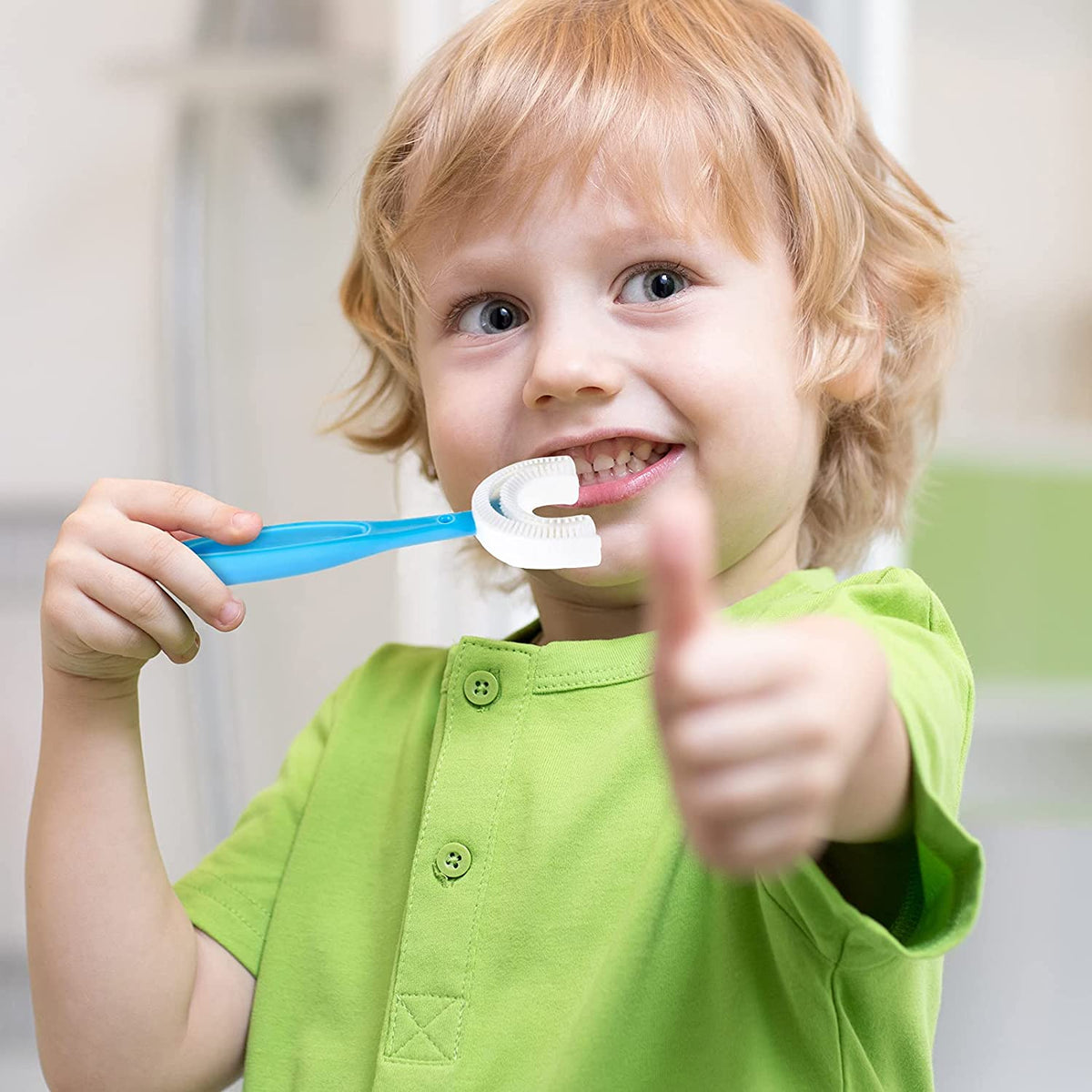 Kids U Shaped Large Tooth Brush Used In All Kinds Of Household Bathroom Places For Washing Teeth Of Kids Toddlers And Childrens Easily And Comfortably.