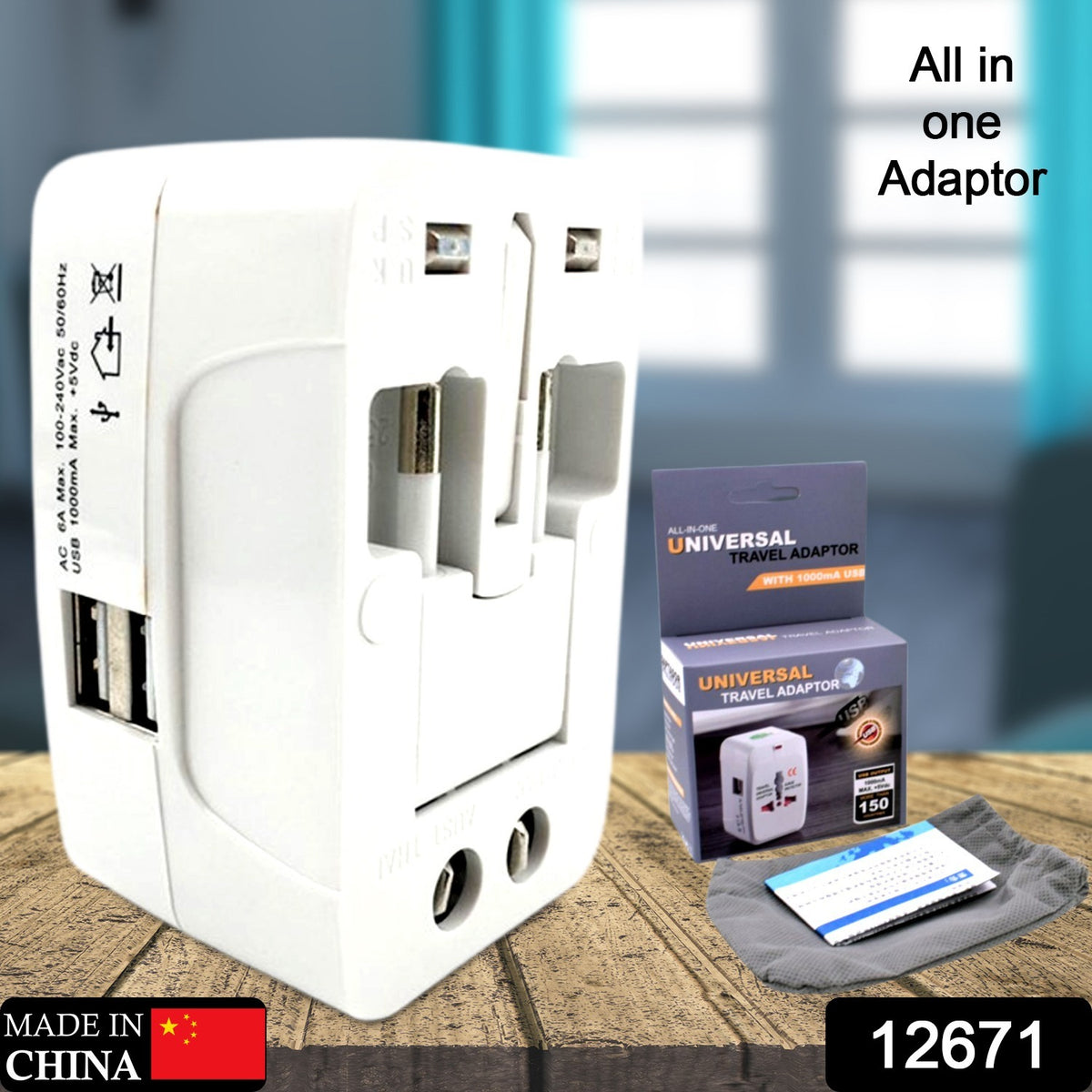 All-in-one Universal Worldwide Travelling Ac Adaptor Plug (Au  Uk  Us  Eu) International Power Charger Electric Usb Power Plug Socket Adapter Converter (1 Pc)